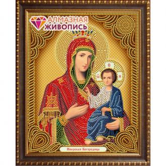 АЖ-5038 Икона Иверская Богородица 22х28 стразы круглые, частичная выкладка