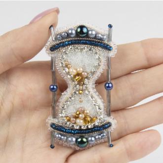 crystal.БП306 Песочные часы 3,5х6,5 Набор для изготовления броши