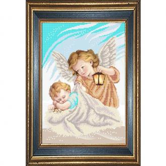 larkes. К-3035 Ангел и малыш (голубой) 24,7х36,7