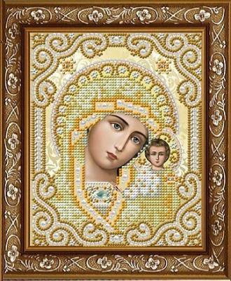 ЖС-5004 Пресвятая Богородица Казанская в жемчуге 13,5х17