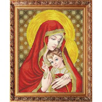 ААМА-3003 Богородица с младенцем в золоте 28х38 