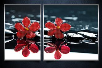 АР3-002 Красные орхидеи (диптих) 1 шт-24х26, 1шт-24х16