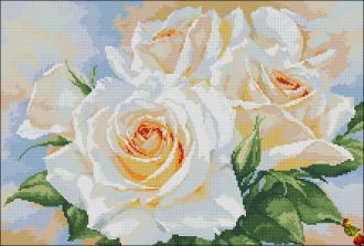 ПК2-2096 Белые розы 33х49 полная зашивка