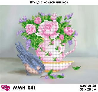 ММН-041 Птица с чайной чашкой  35х28