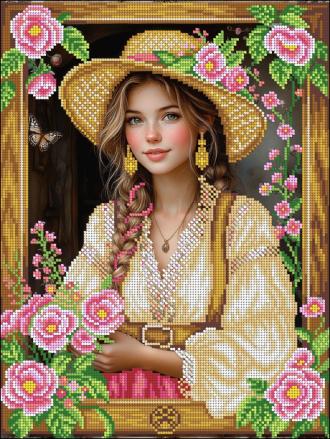 НИК 1532 Девушка в саду 30х40