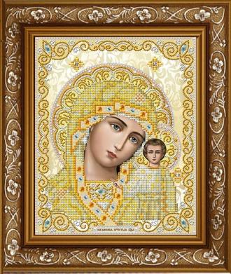 ЖС-4004 Пресвятая Богородица Казанская в жемчуге 20х24